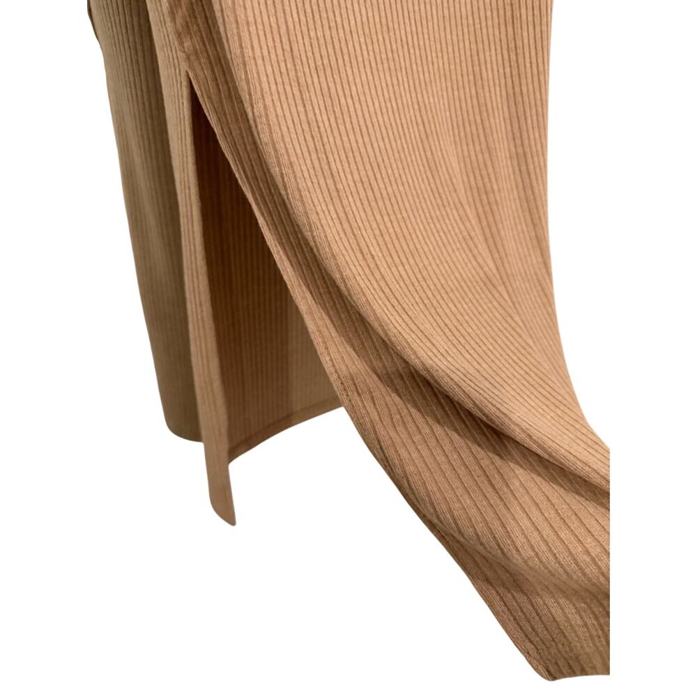 Abercrombie & Fitch Ribbed Midi Skirt in Camel | Size M - Picture 3 of 5